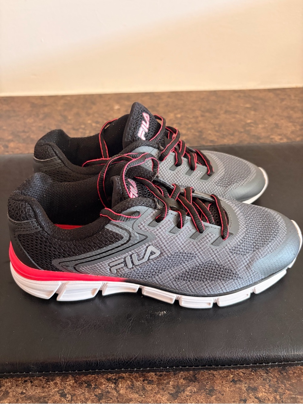 Fila Gray and Pink Running Sneakers